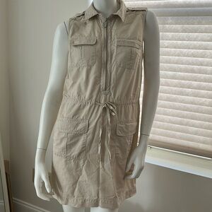 MICHAEL  MICHAEL KORS Sleeveless Beige Utility Dress